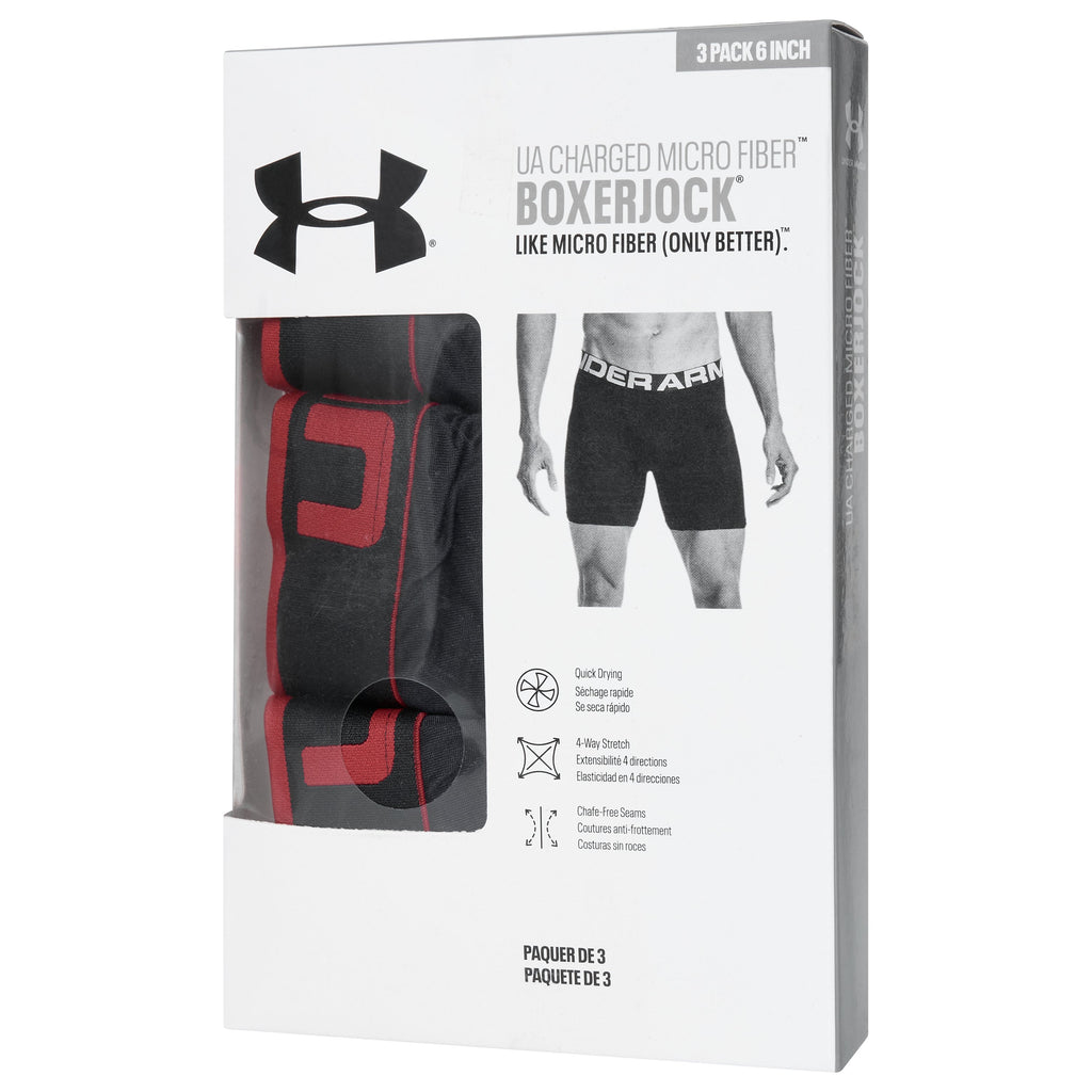Under Armour 6" Charged Micro Fiber 3 Pack Boxerjocks