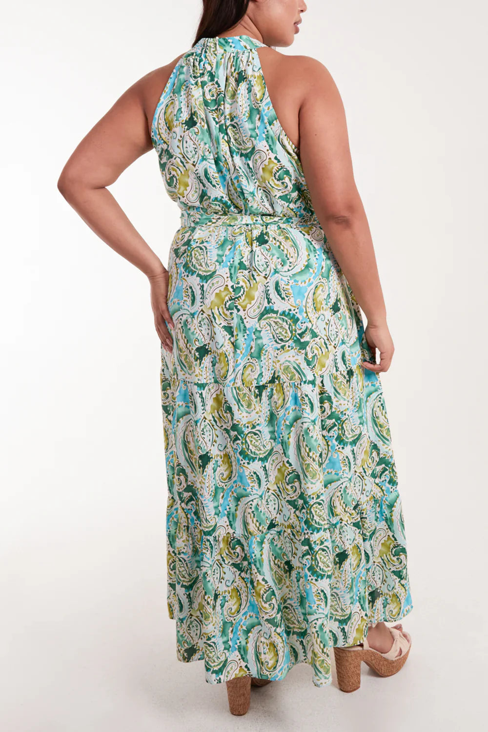 Curve Halter Neck Paisley Maxi Dress | Plus Size Summer Maxi Dress