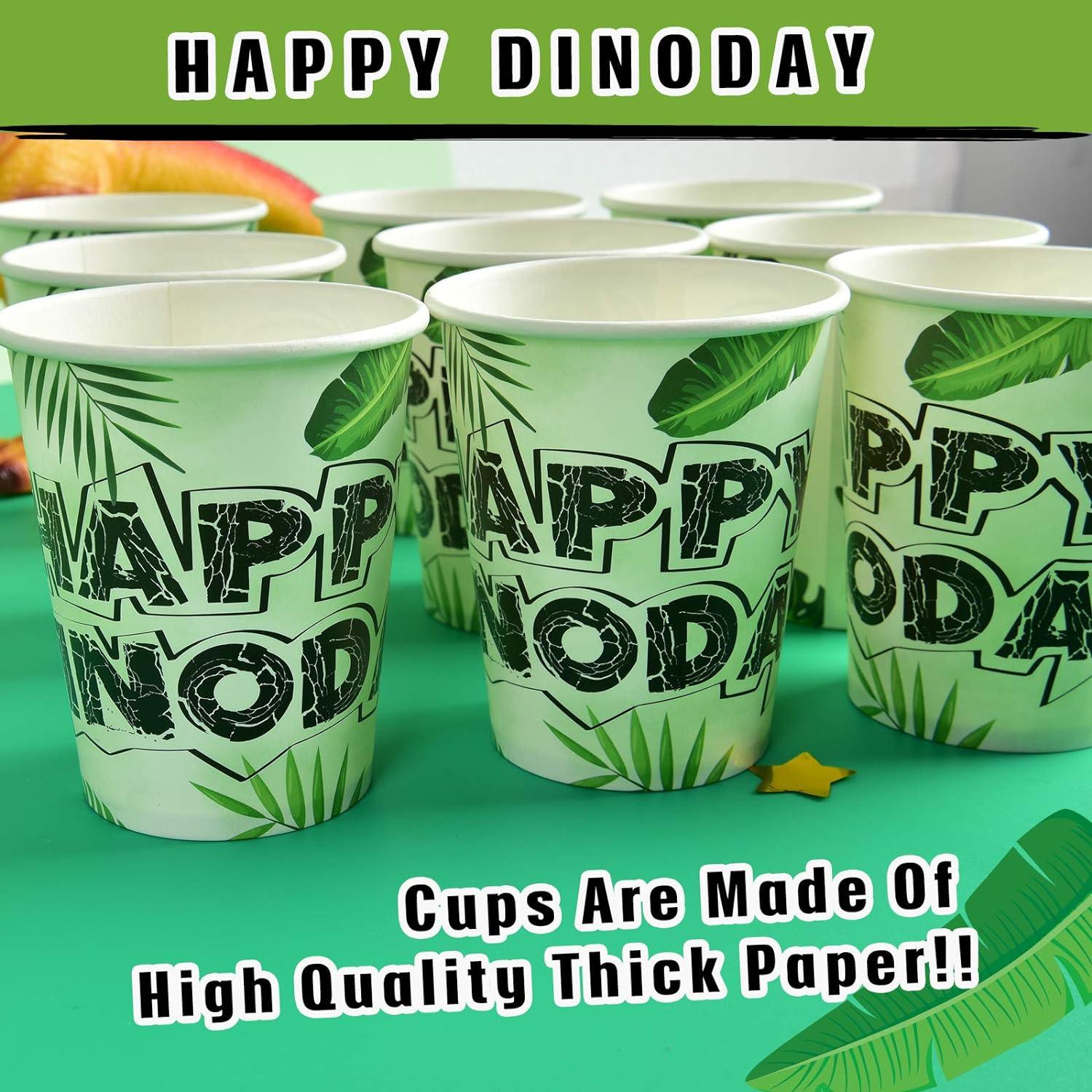 Party Tableware Set for Kids 16 Guest Birthday 66 PCS Gold Dinosaur