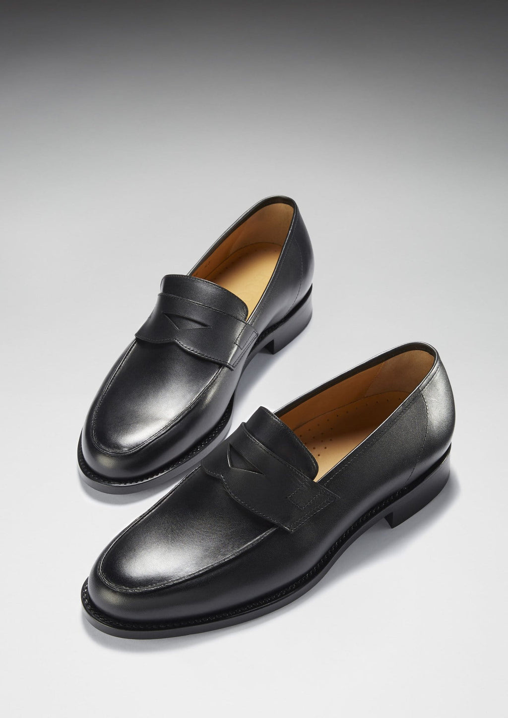 Black Leather Loafers, Welted Leather Sole