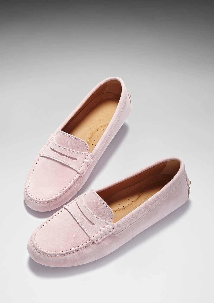 Hugs & Co Womens Ice Pink Suede Penny Loafers Leather Lined EU 36-42 product image 7