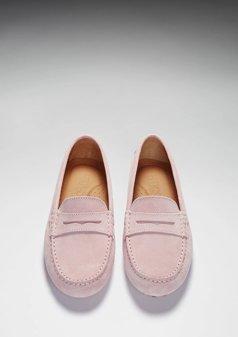 Hugs & Co Womens Ice Pink Suede Penny Loafers Leather Lined EU 36-42 product image 3