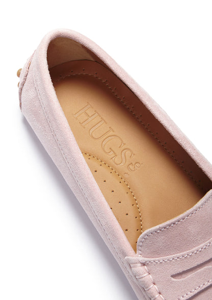 Hugs & Co Womens Ice Pink Suede Penny Loafers Leather Lined EU 36-42 product image 4