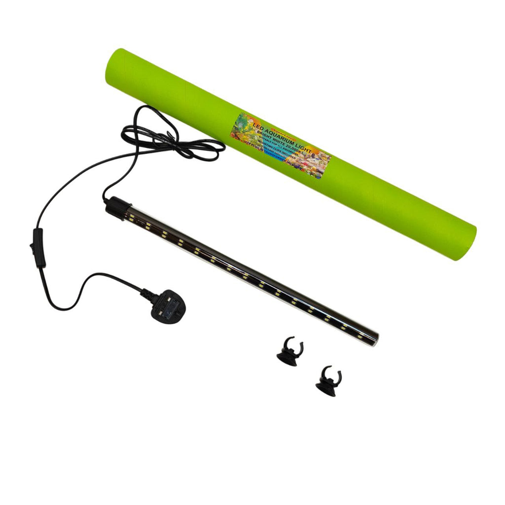 AquarLine 46cm LED Aquarium Light - Bright White, IP67, with Mounting Clips