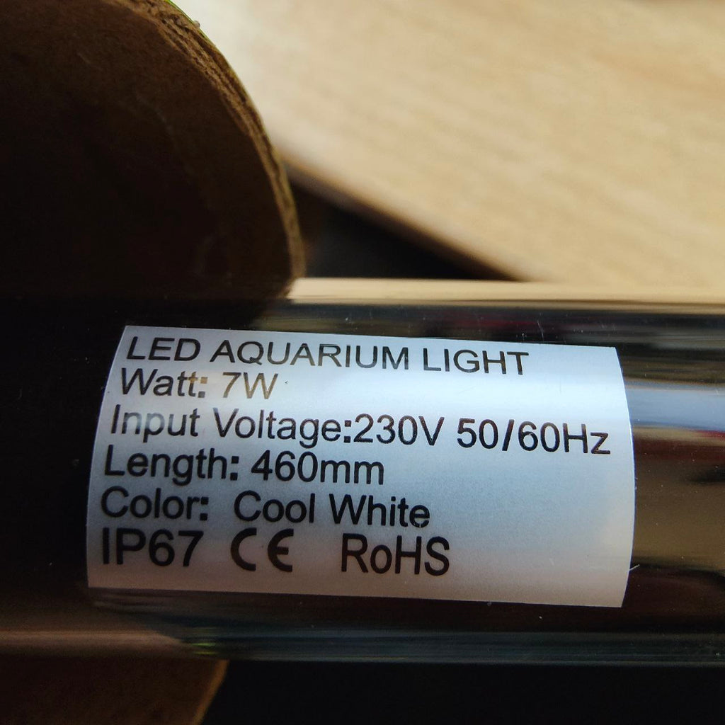 AquarLine 46cm LED Aquarium Light - Bright White, IP67, with Mounting Clips
