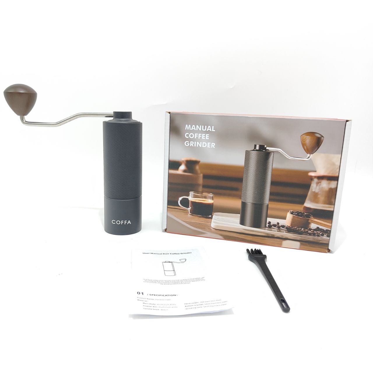 COFFA Manual Coffee Grinder 25g Stainless Steel Burr Adjustable for Espresso