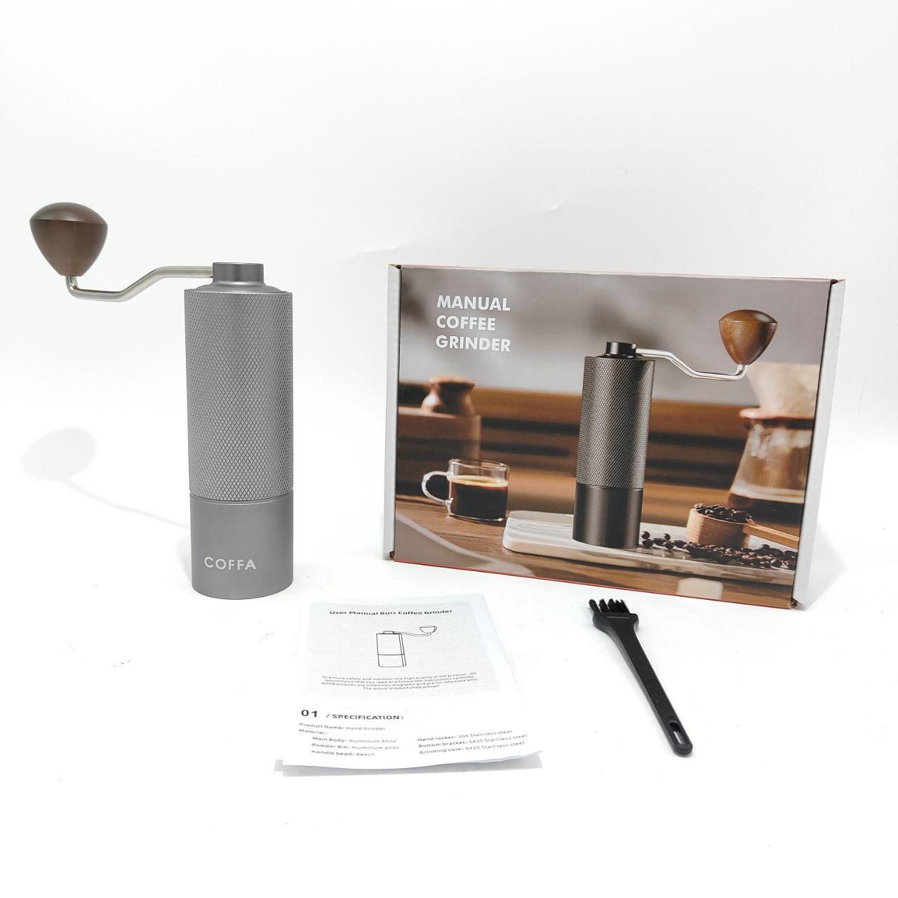 COFFA Manual Coffee Grinder 25g Stainless Steel Burr Adjustable for Espresso