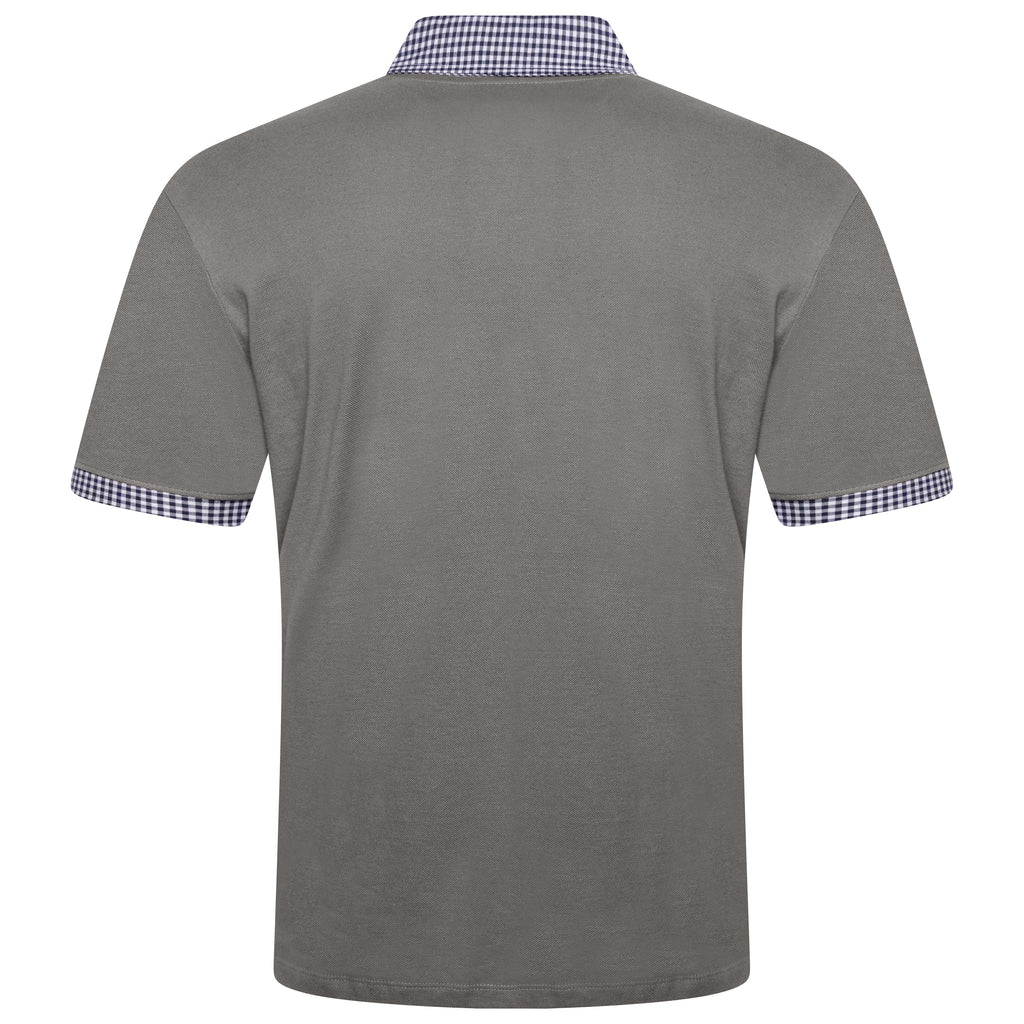 Evryone Check Collar Short Sleeve Polo Shirt