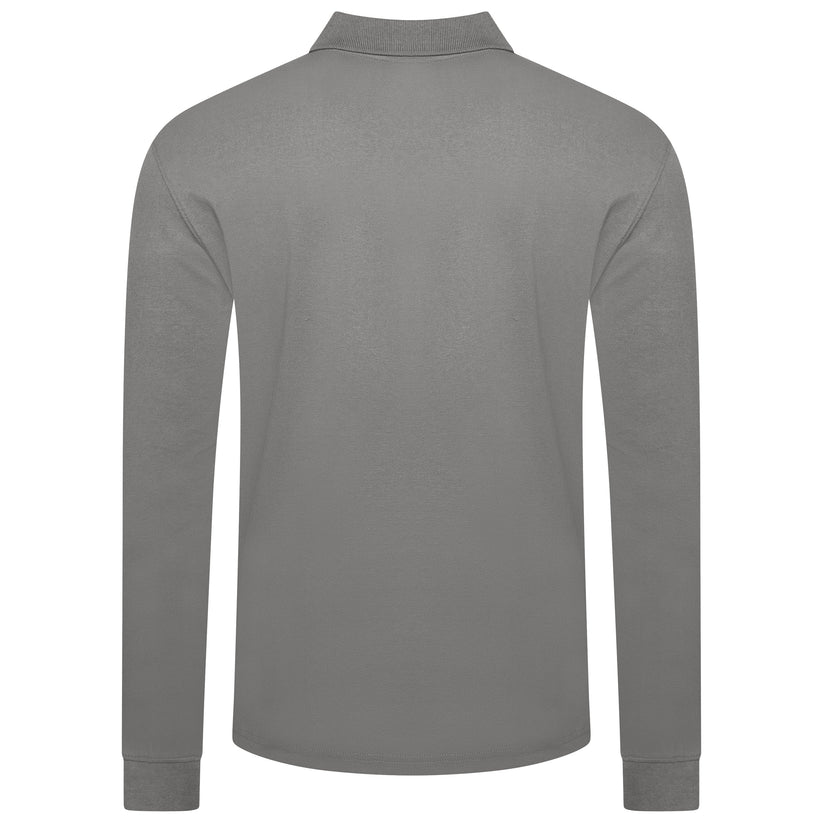Evryone Mens Long Sleeve Pique Polo Shirt Cotton Regular Fit Casual Work Top - QHA UK