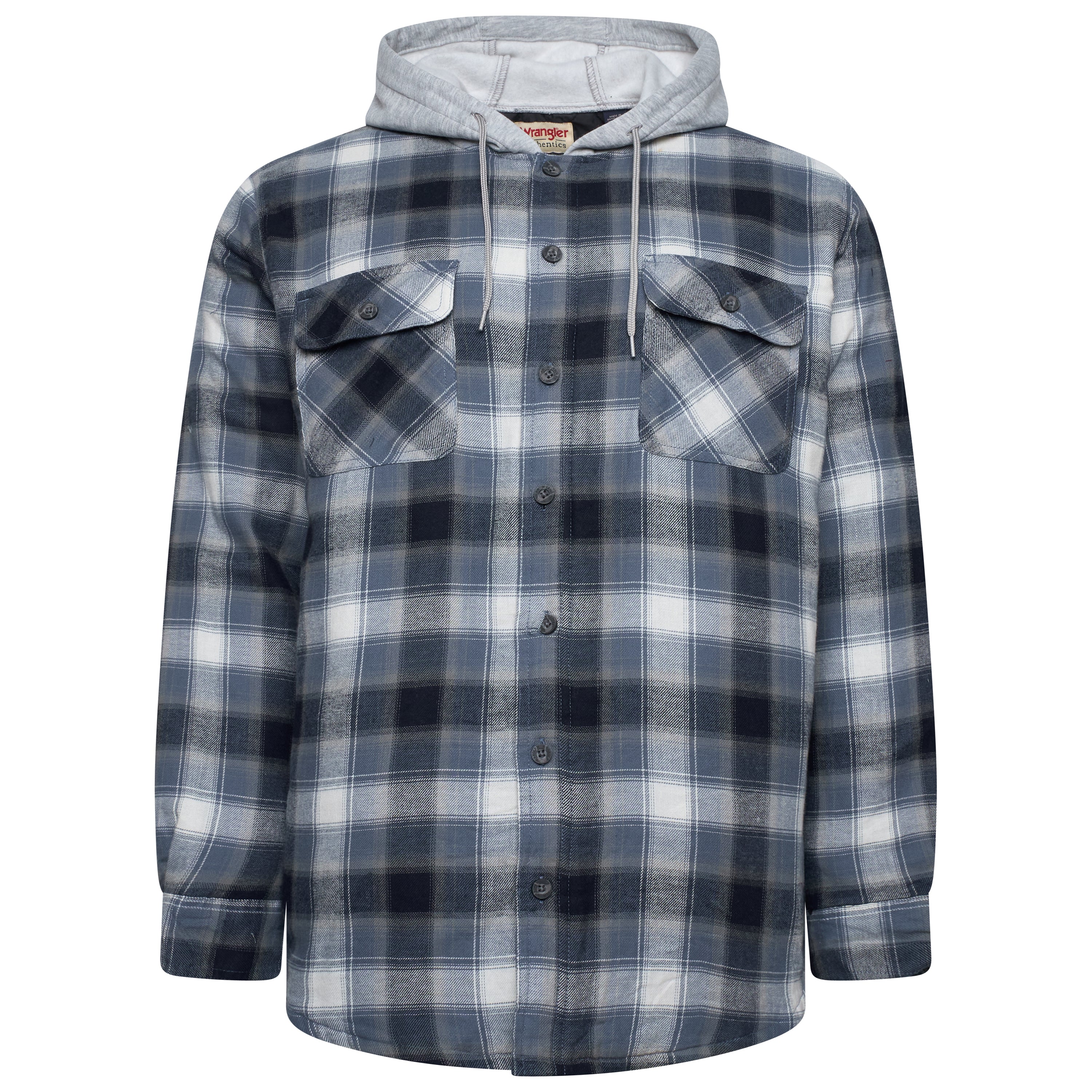 Plaid shirt with a hood on a white background
