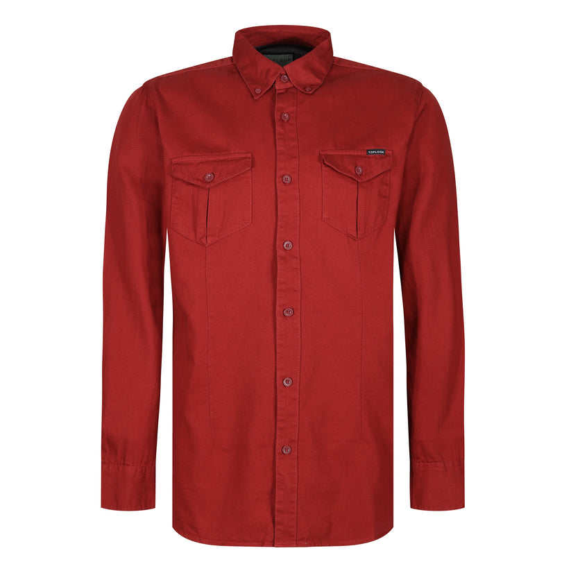 TL London Mens Cotton Button Down Shirt Long Sleeve Smart Casual Work Formal Top - QHA UK