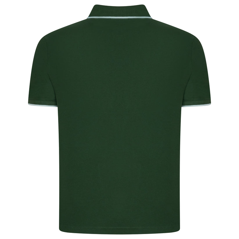 Evryone Mens Cotton Polo Shirt Contrast Tipped Short Sleeve Smart Casual Top - QHA UK