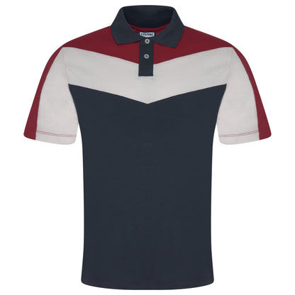 Evryone Mens Cotton Contrast Stripe Polo Shirt Short Sleeve Casual Smart Top - QHA UK