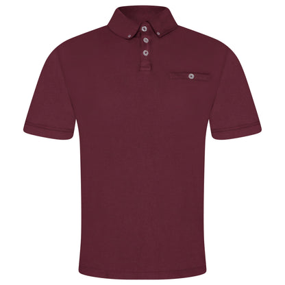 Evryone Mens Cotton Pique Polo Shirt Button Collar Short Sleeve Casual Top - QHA UK