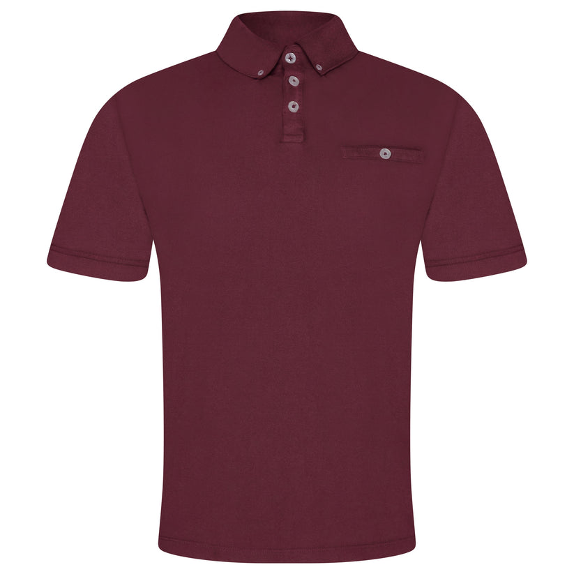 Evryone Mens Cotton Pique Polo Shirt Button Collar Short Sleeve Casual Top - QHA UK