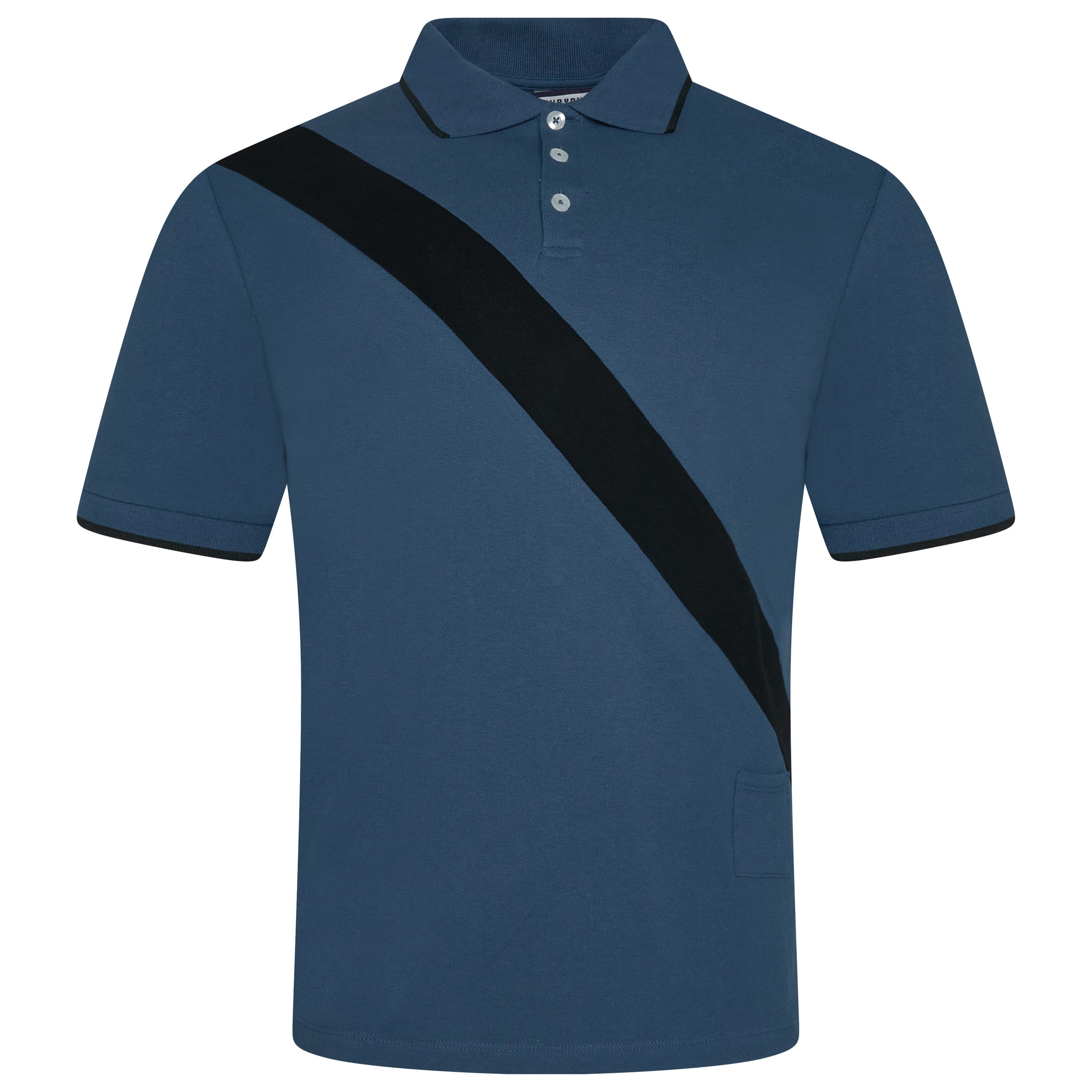 Evryone Contrast Diagonal Stripe Polo Shirt