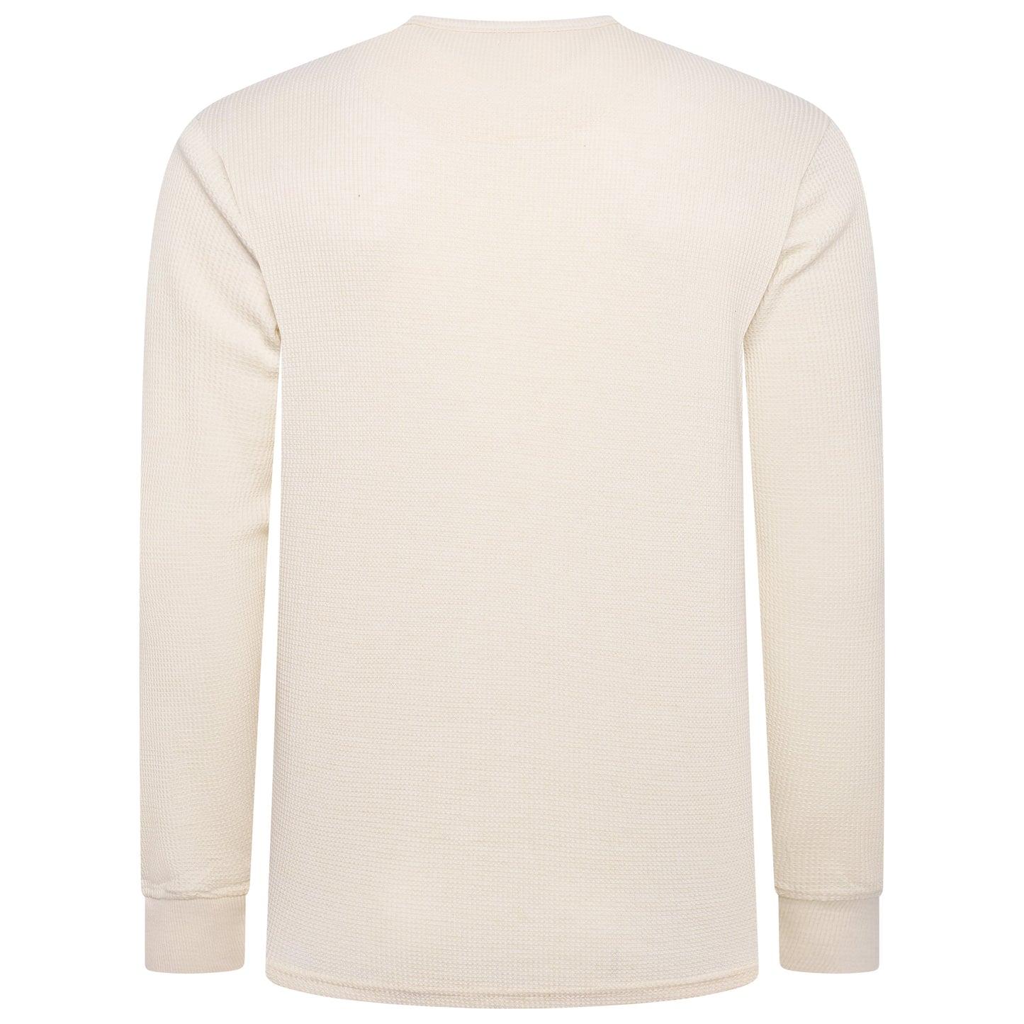ONE Mens Waffle Knit Long Sleeve T-Shirt Cotton Crew Neck Casual Top - QHA UK