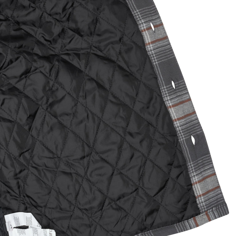 Wrangler Mens Hooded Overshirt Jacket Padded Check Shacket Coat - QHA UK