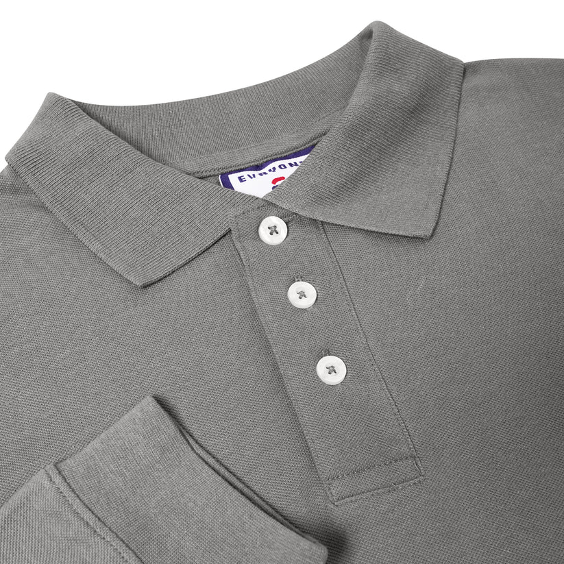 Evryone Mens Long Sleeve Pique Polo Shirt Cotton Regular Fit Casual Work Top - QHA UK