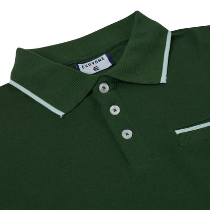 Evryone Mens Cotton Polo Shirt Contrast Tipped Short Sleeve Smart Casual Top - QHA UK