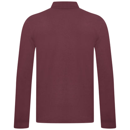 Everett Wales Mens Cotton Pique Long Sleeve Polo Shirt Casual Regular Fit - QHA UK