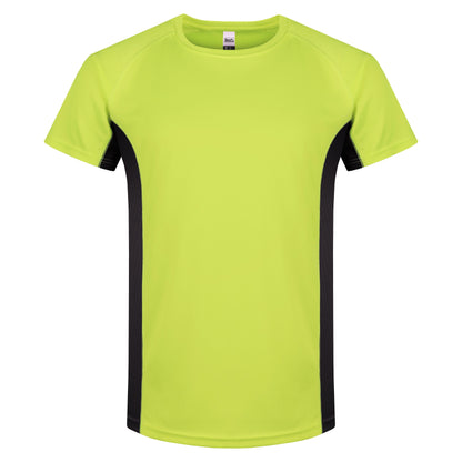Roly Mens Gym T-Shirt Quick Dry Breathable Running Sports Contrast Panel Tee - QHA UK
