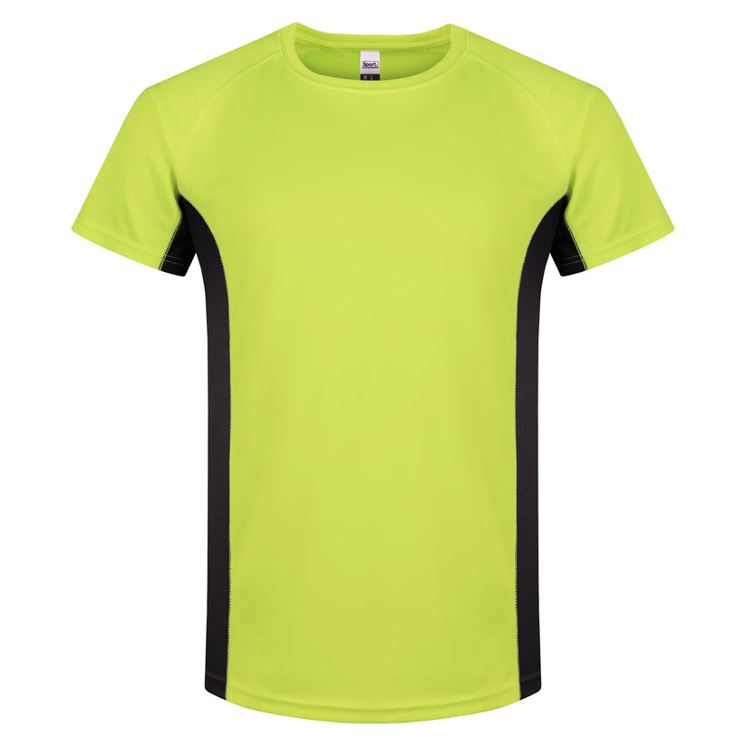 Roly Mens Gym T-Shirt Quick Dry Breathable Running Sports Contrast Panel Tee - QHA UK