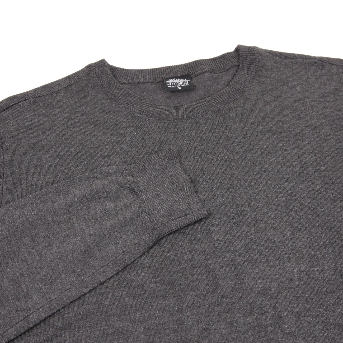 Mens Crew Neck Jumper Lightweight Knit Pullover Soft Casual Sweater - QHA UK