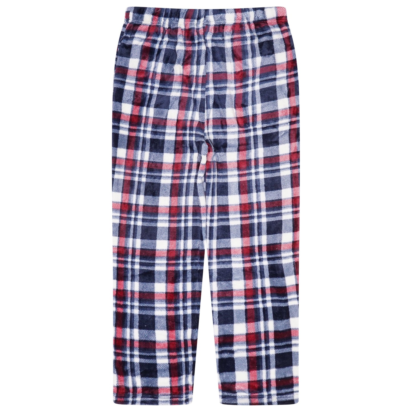 Mens Plush Check Lounge Pants Soft Pyjama Bottoms PJs Drawstring Pockets - QHA UK