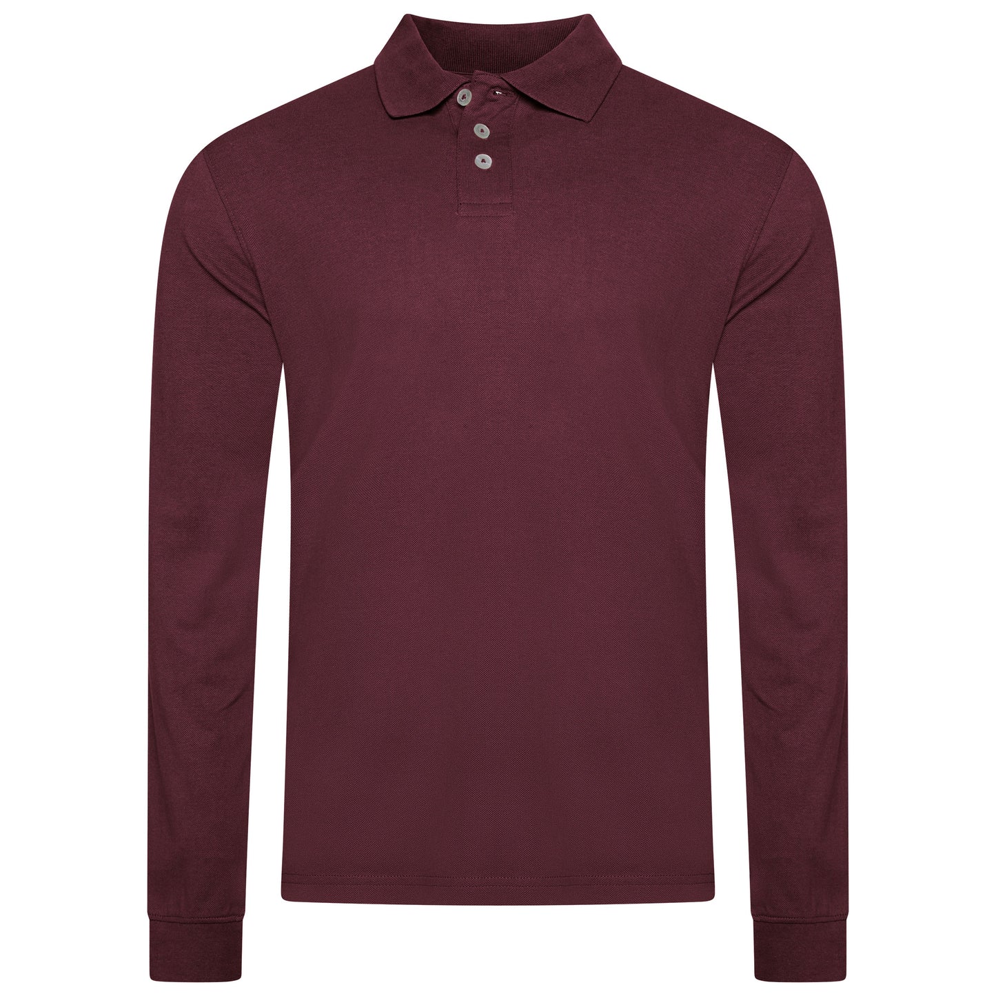 Evryone Mens Long Sleeve Pique Polo Shirt Cotton Regular Fit Casual Work Top - QHA UK