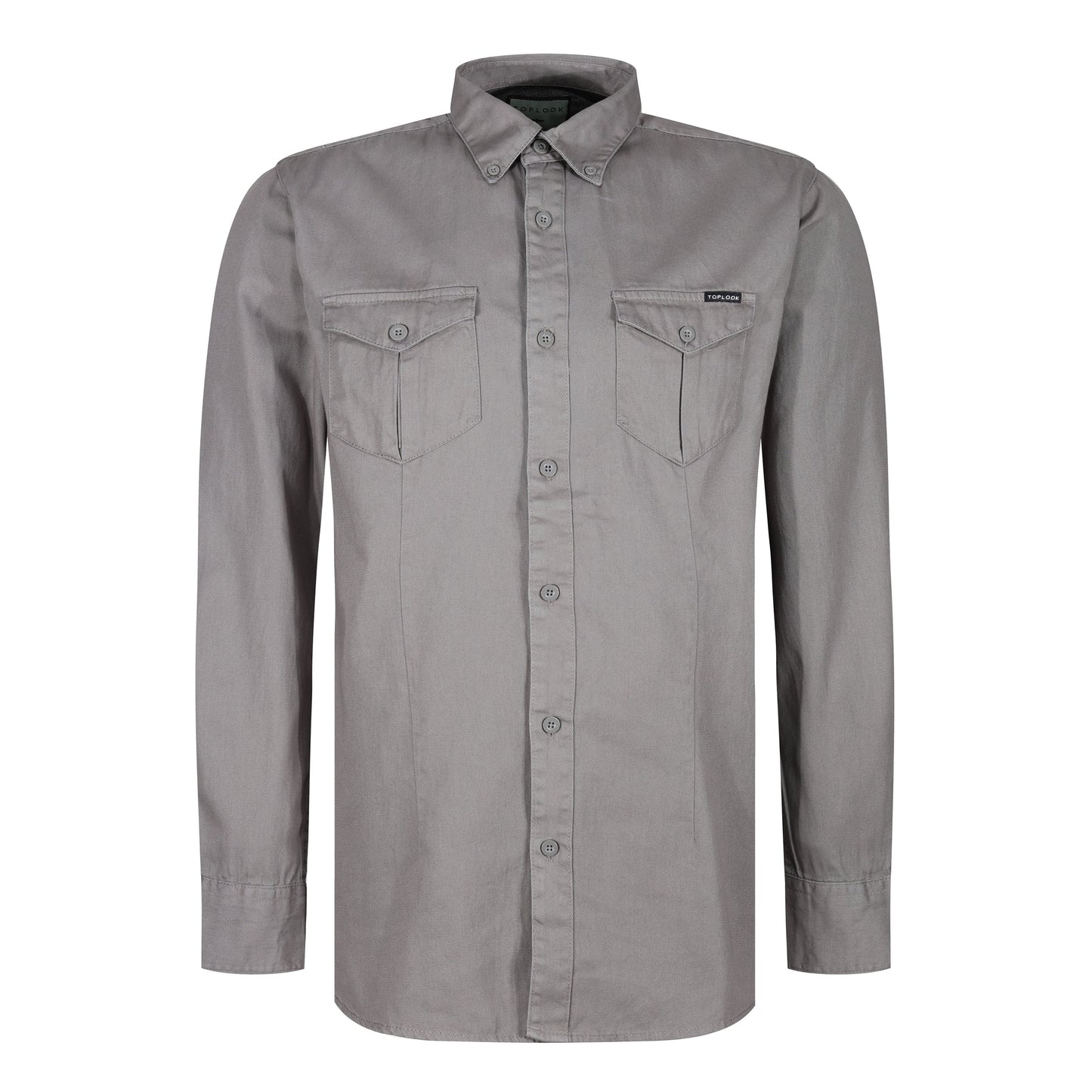 TL London Mens Cotton Button Down Shirt Long Sleeve Smart Casual Work Formal Top - QHA UK