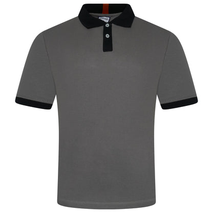 Mens Cotton Polo Shirt Contrast Collar Pique Casual T-Shirt S-2XL UK - QHA UK