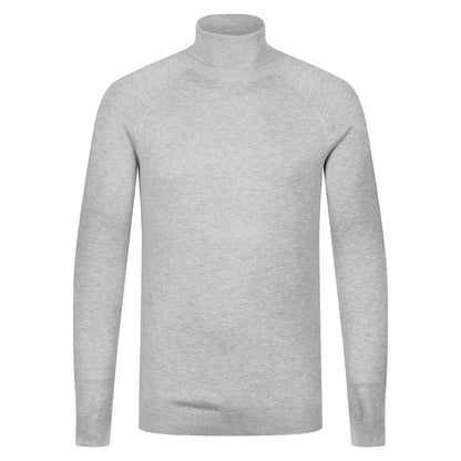 City Comfort Mens Turtle Roll Neck Jumper Lightweight Knit Sweater Casual Top - QHA UK