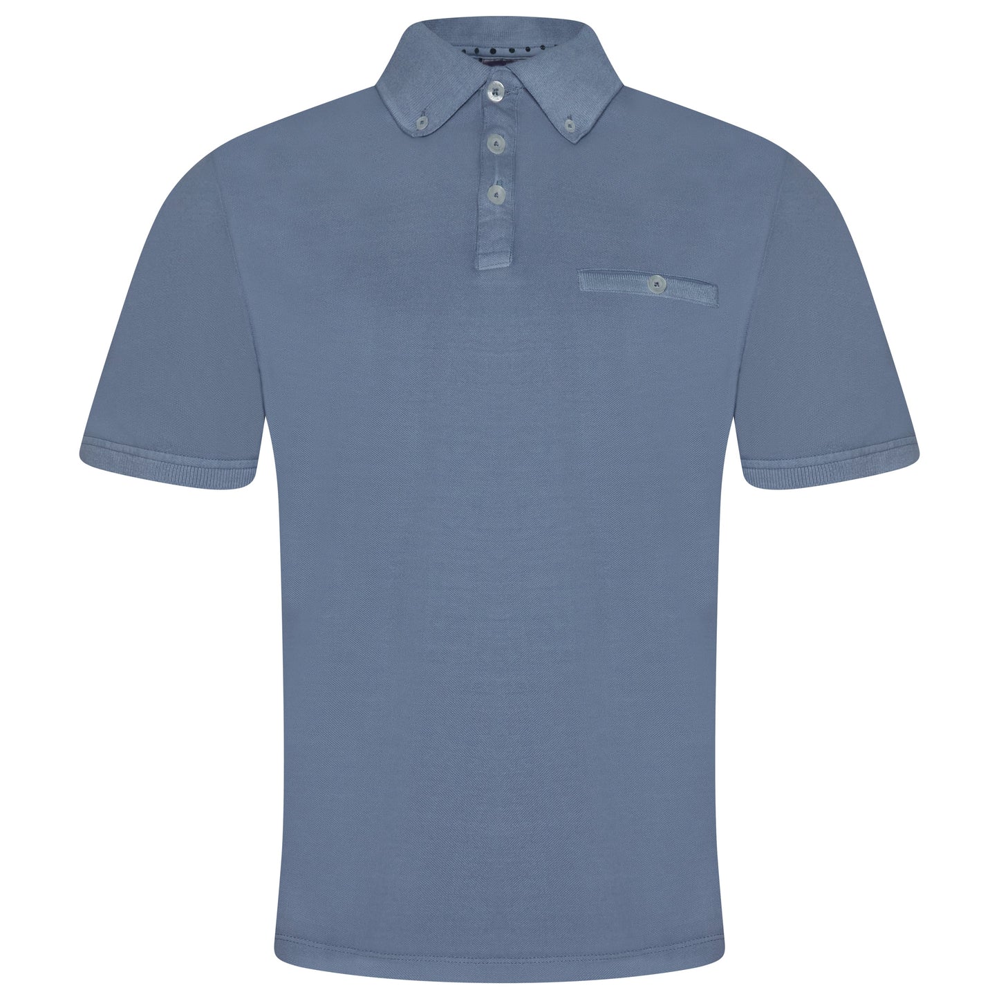 Evryone Mens Cotton Pique Polo Shirt Button Collar Short Sleeve Casual Top - QHA UK