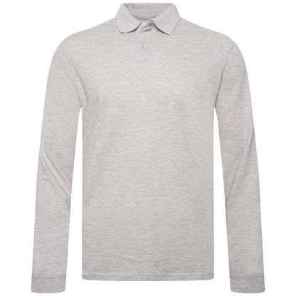 Everett Wales Mens Cotton Pique Long Sleeve Polo Shirt Casual Regular Fit - QHA UK