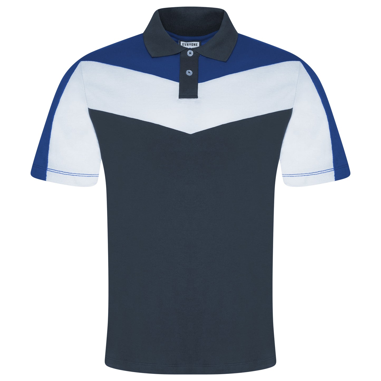 Evryone Mens Cotton Contrast Stripe Polo Shirt Short Sleeve Casual Smart Top - QHA UK