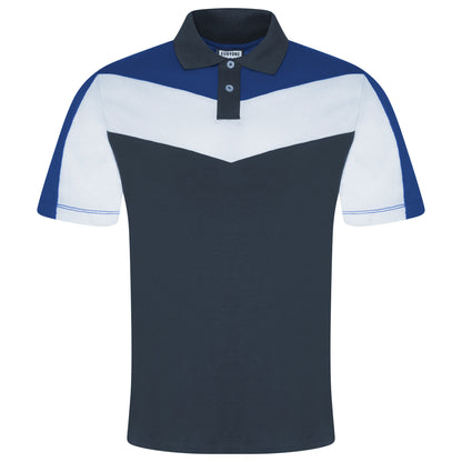 Evryone Mens Cotton Contrast Stripe Polo Shirt Short Sleeve Casual Smart Top - QHA UK