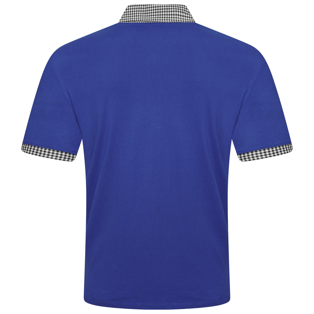 Evryone Check Collar Short Sleeve Polo Shirt