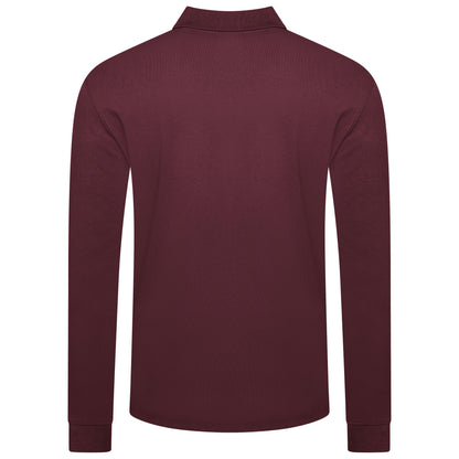 Evryone Mens Long Sleeve Pique Polo Shirt Cotton Regular Fit Casual Work Top - QHA UK