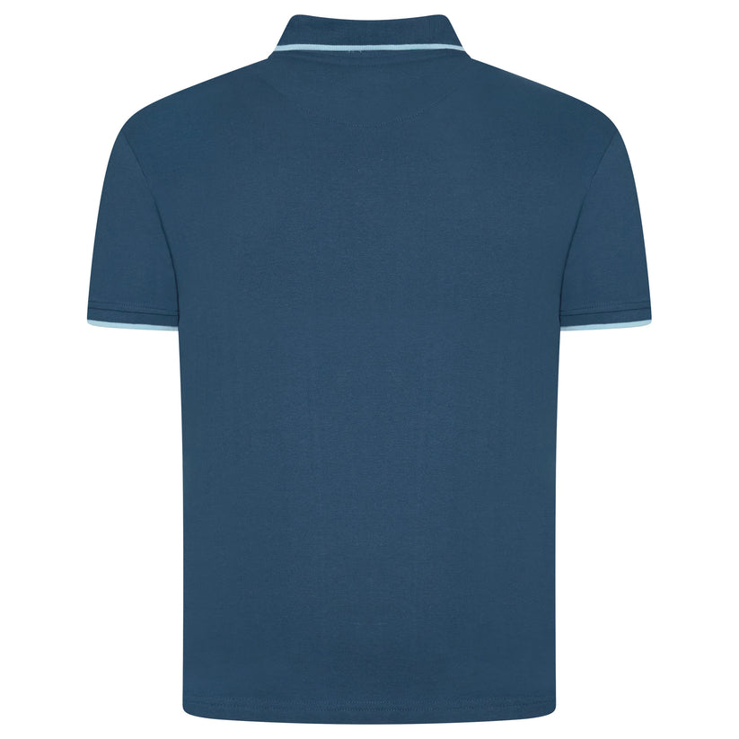 Evryone Mens Cotton Polo Shirt Contrast Tipped Short Sleeve Smart Casual Top - QHA UK