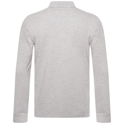 Everett Wales Mens Cotton Pique Long Sleeve Polo Shirt Casual Regular Fit - QHA UK