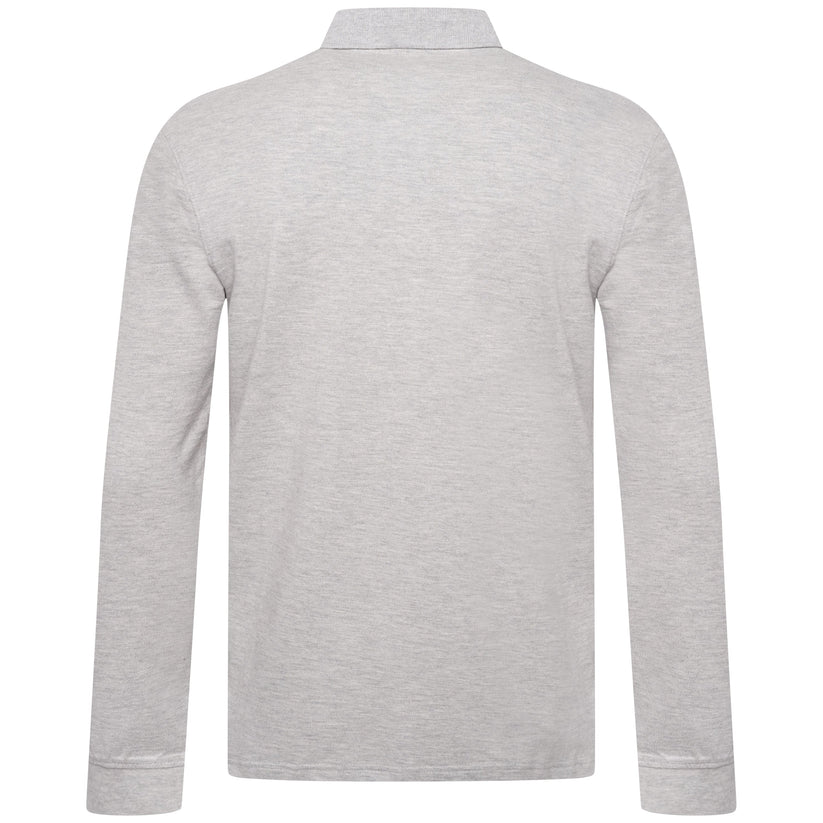 Everett Wales Mens Cotton Pique Long Sleeve Polo Shirt Casual Regular Fit - QHA UK