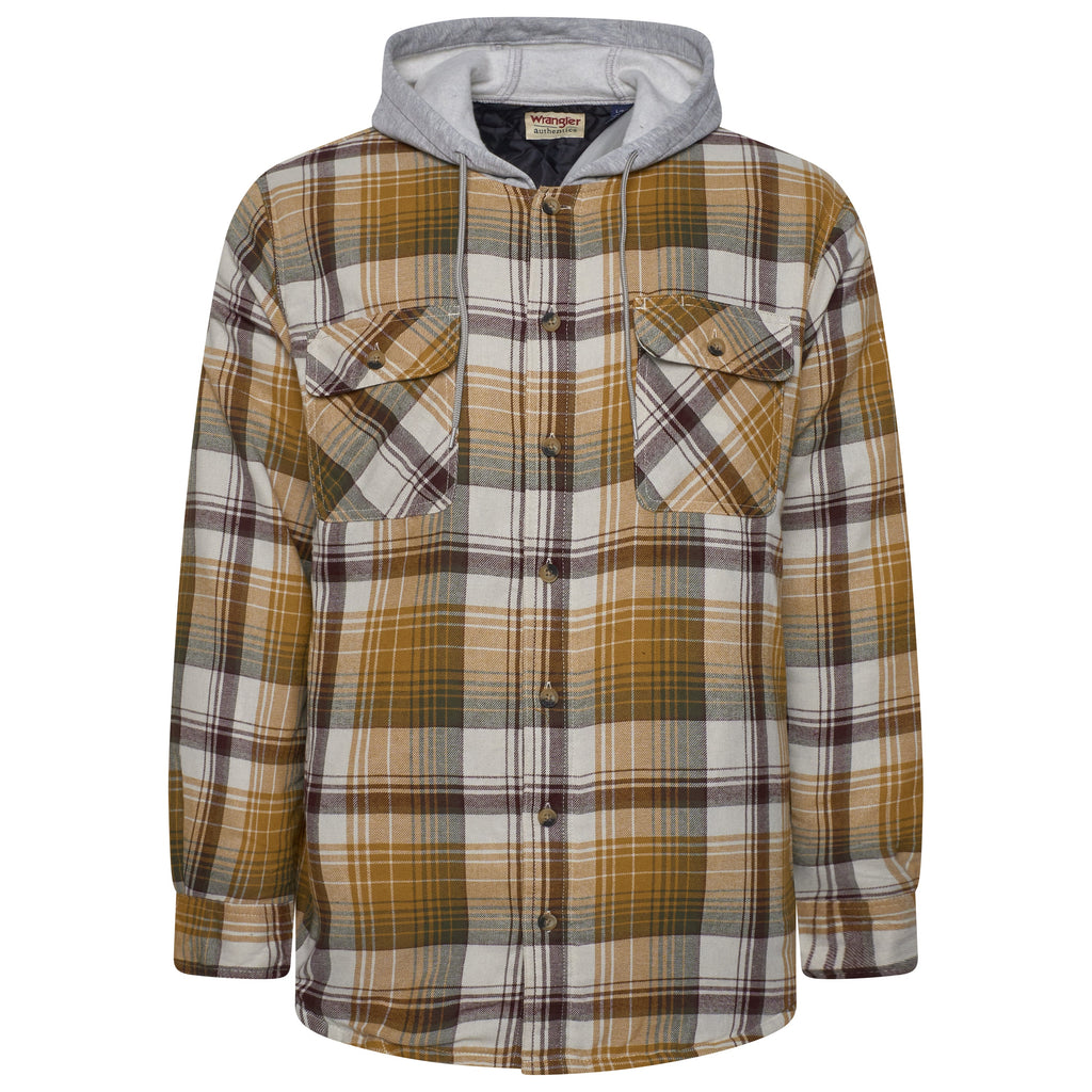 Plaid shirt with a hood on a white background