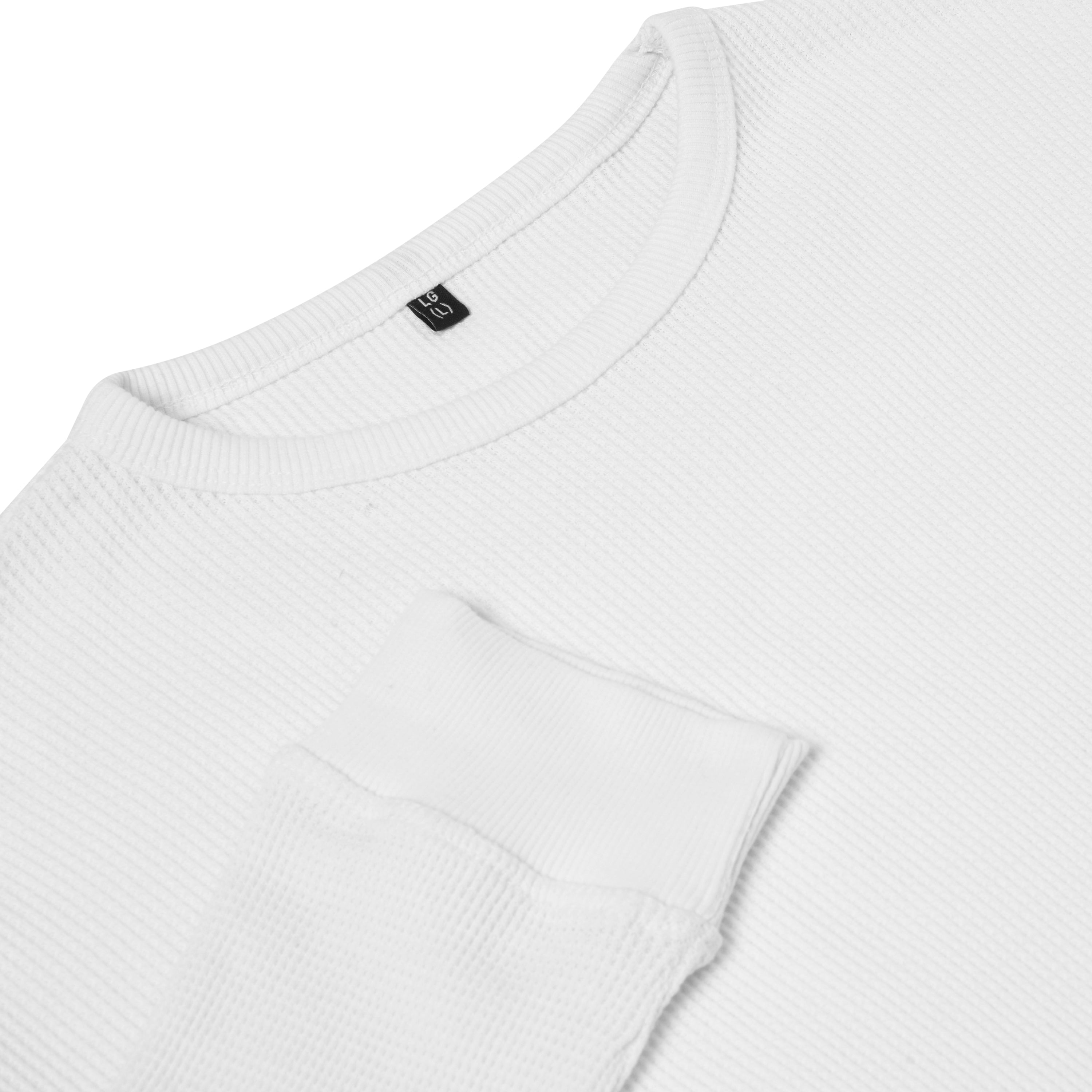 ONE Mens Waffle Knit Long Sleeve T-Shirt Cotton Crew Neck Casual Top