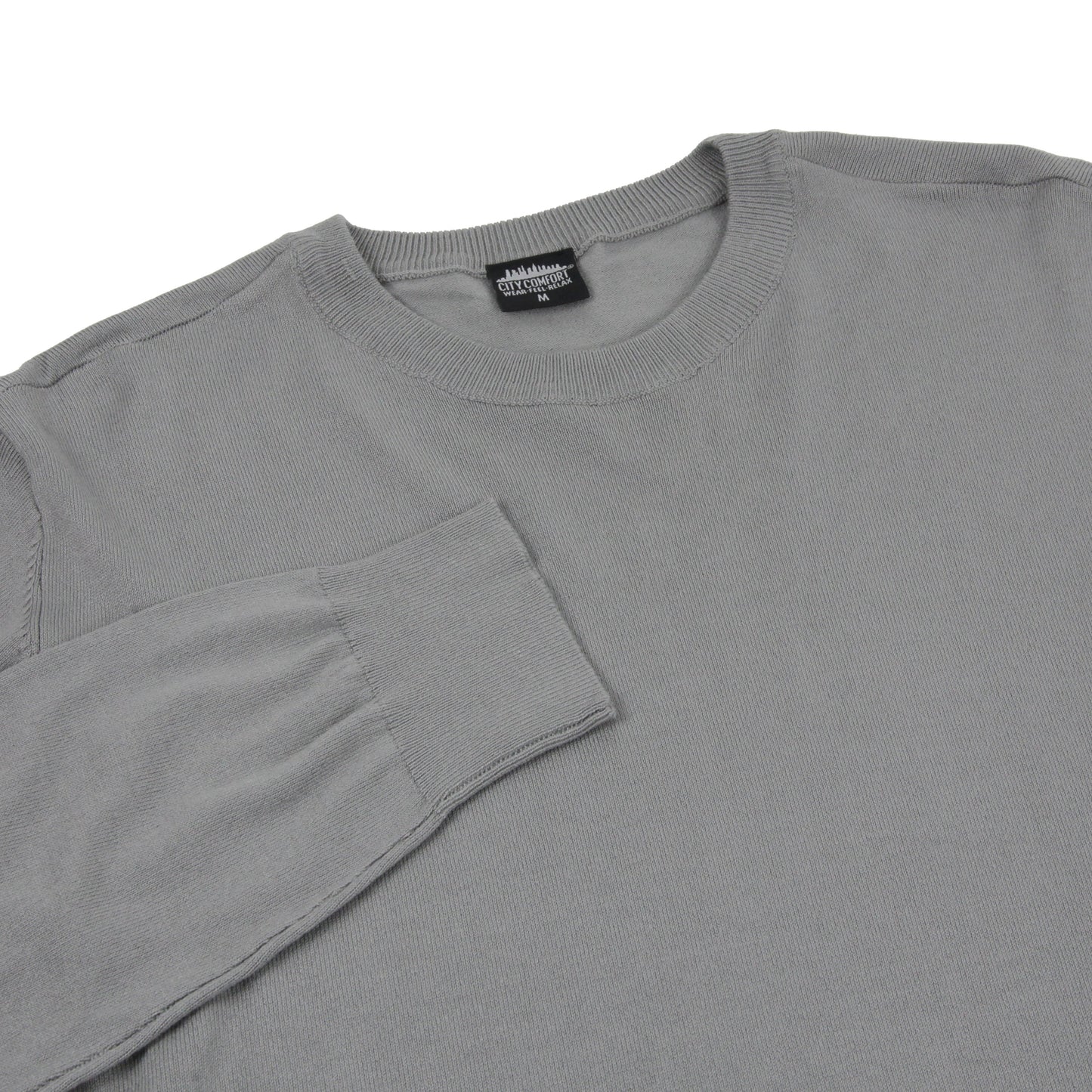Mens Crew Neck Jumper Lightweight Knit Pullover Soft Casual Sweater - QHA UK
