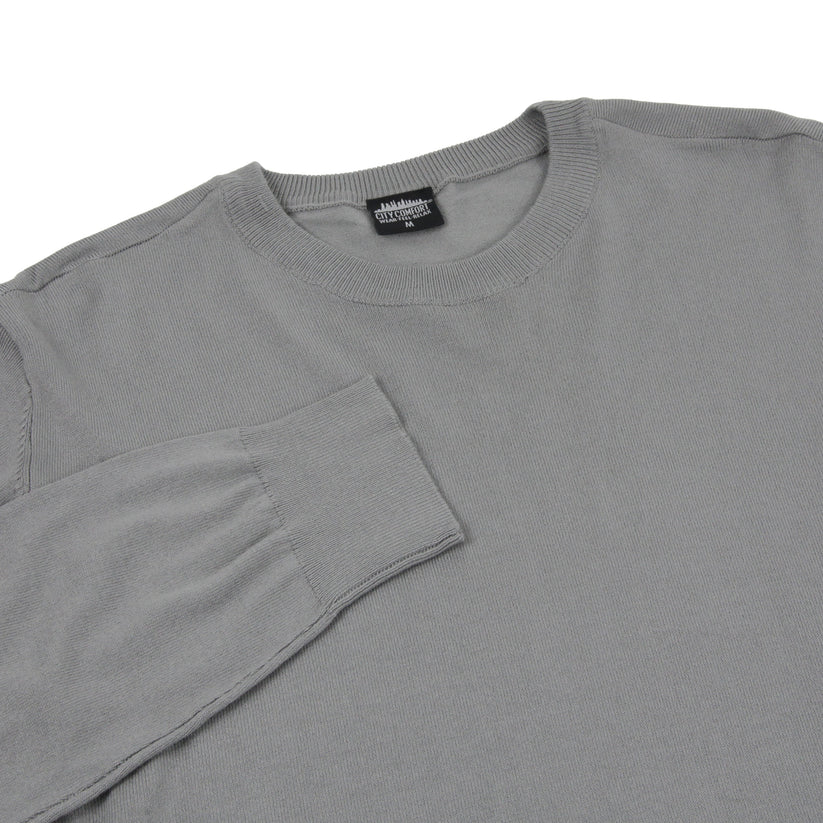 Mens Crew Neck Jumper Lightweight Knit Pullover Soft Casual Sweater - QHA UK