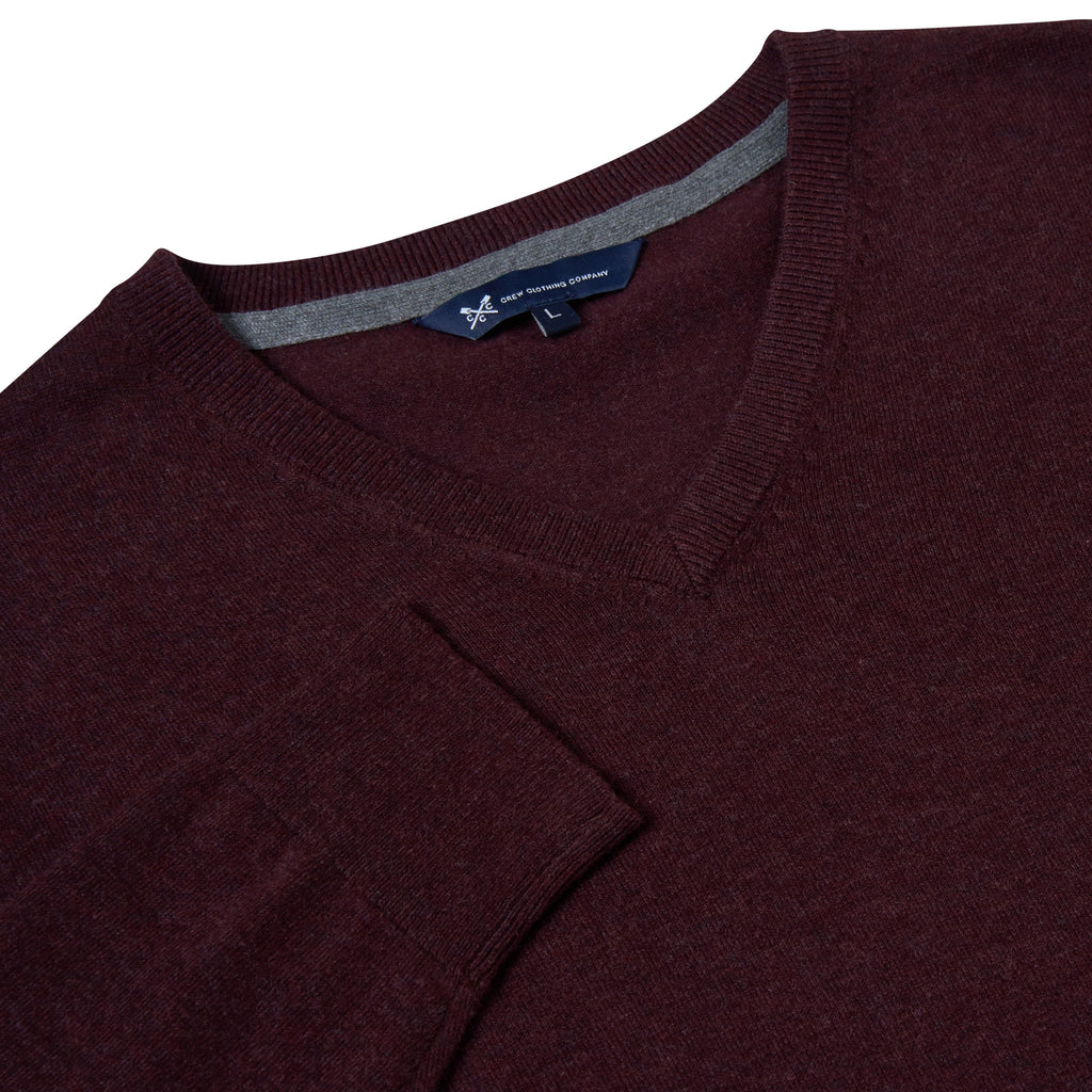 Crew Clothing Mens V Neck Jumper Cotton Knit Sweater Casual Regular Fit