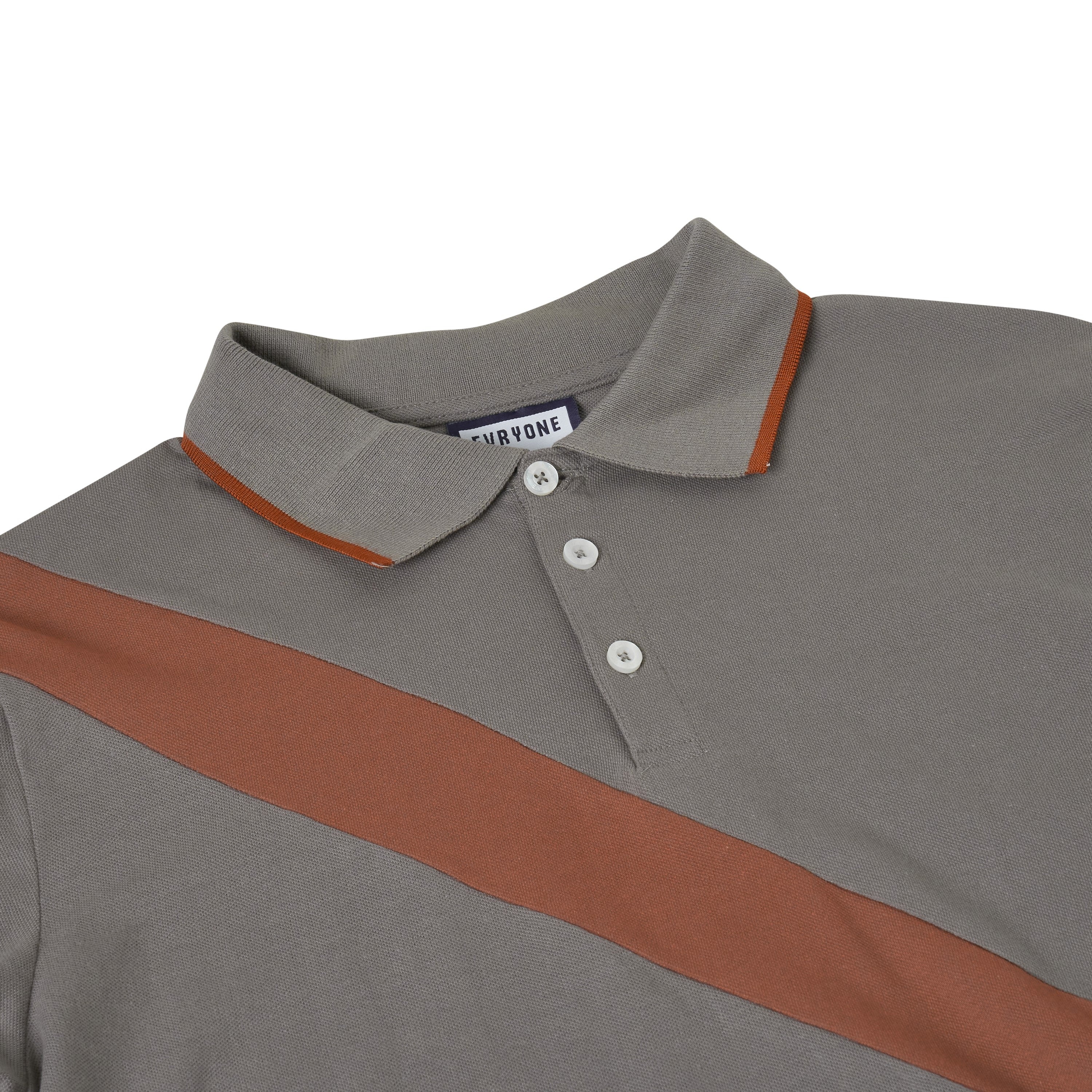 Evryone Contrast Diagonal Stripe Polo Shirt