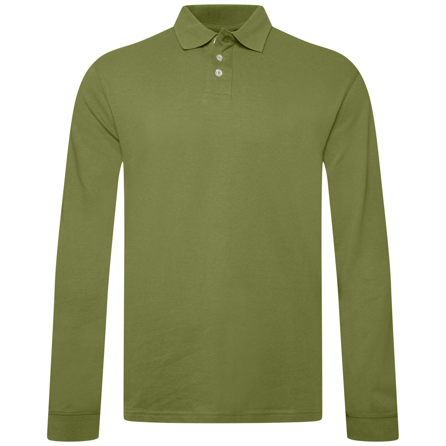 Everett Wales Mens Cotton Pique Long Sleeve Polo Shirt Casual Regular Fit - QHA UK