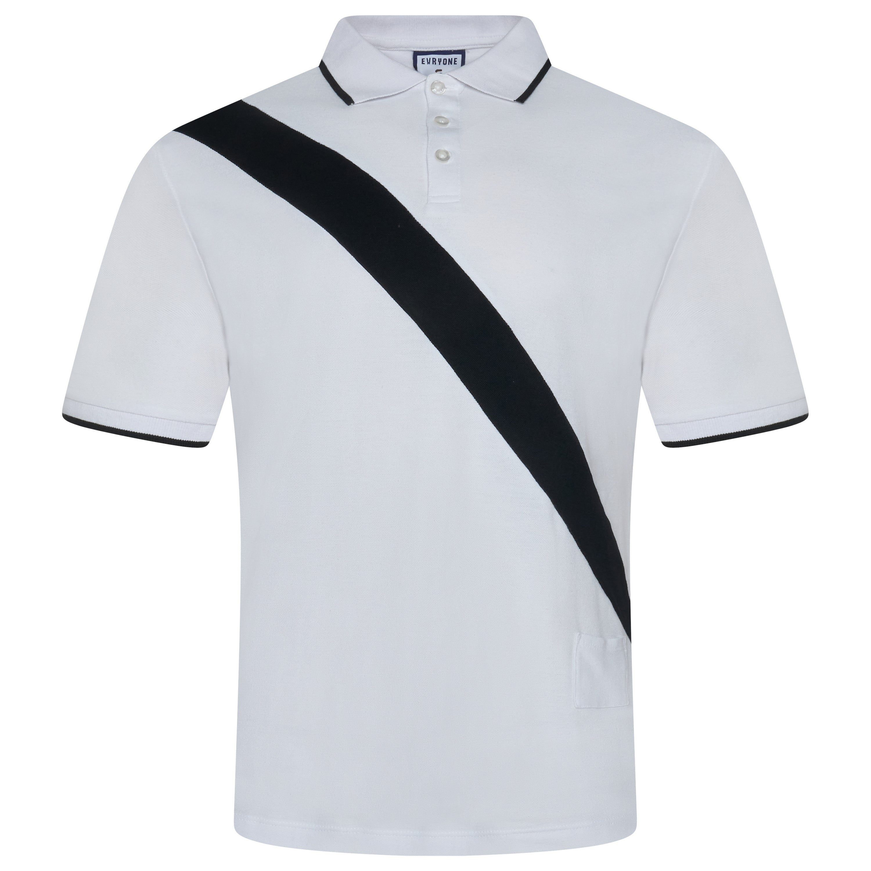 Evryone Contrast Diagonal Stripe Polo Shirt